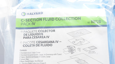Halyard 88728 C-Section Fluid Collection Pack IV